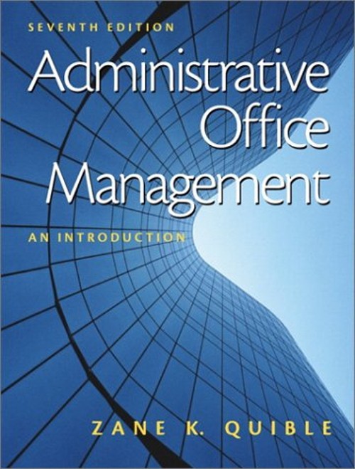Administrative Office Management : An Introduction Paperback Zane