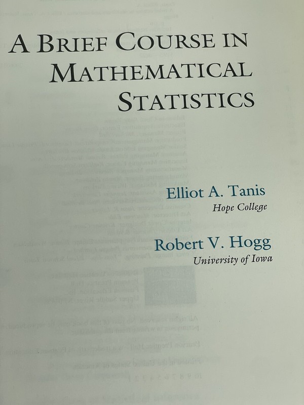 🔥 A Brief Course in Mathematical Statistics by Robert Hogg and Elliot Tanis gallery