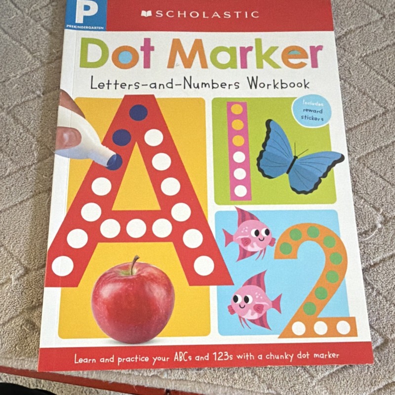 Scholastic Dot Marker Letters & Numbers Workbook Reward Stickers