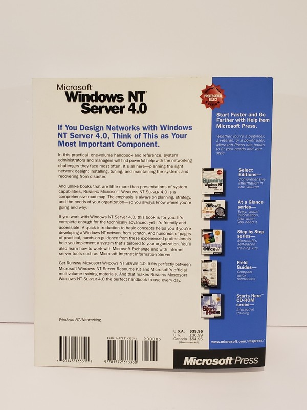 Running Microsoft Windows NT Server 4.0 Microsoft Press Vintage IT Book Retro gallery