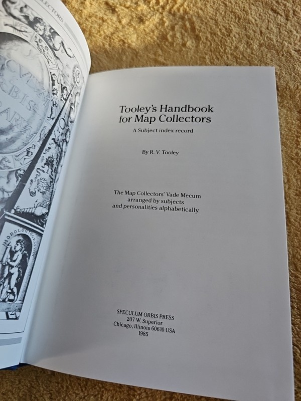 Tooley's Handbook for Map Collectors R.V. Tooley 1985 Hardcover Speculum Orbis gallery