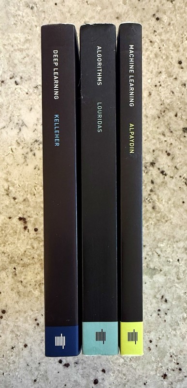 Lot of (3) MIT Esssential Knowledge Ser: Machine/Deep Learning & Algorithms PB
