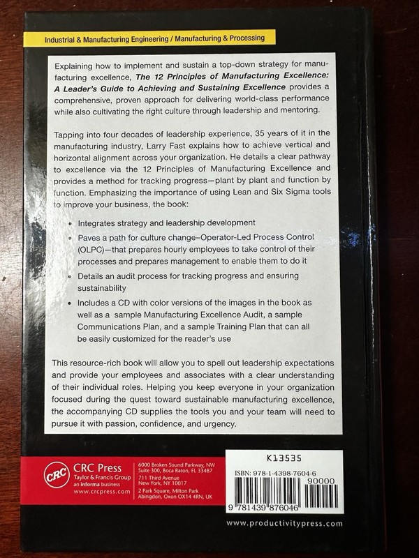 The 12 Principles of Manufacturing Excellence, Larry E. Fast, CRC, Hardcover, CD gallery