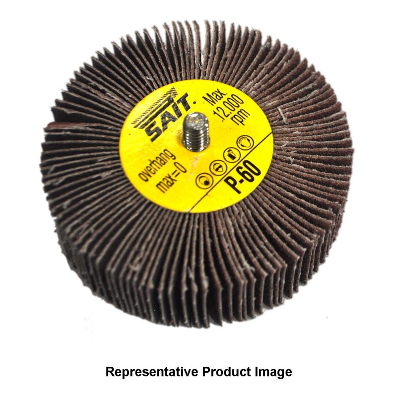 United Abrasives 71030 1-1/2×1 Threaded Aluminum Oxide Flap Wheel 60 Grit 10 pk