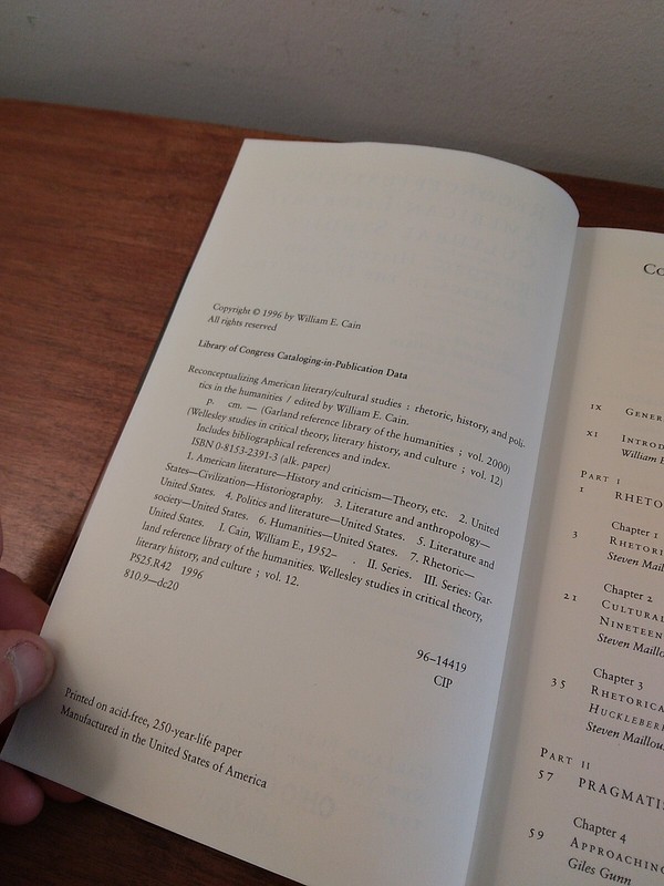 Reconceptualizing American Literary/Cultural Studies... ed. William E Cain. HC gallery