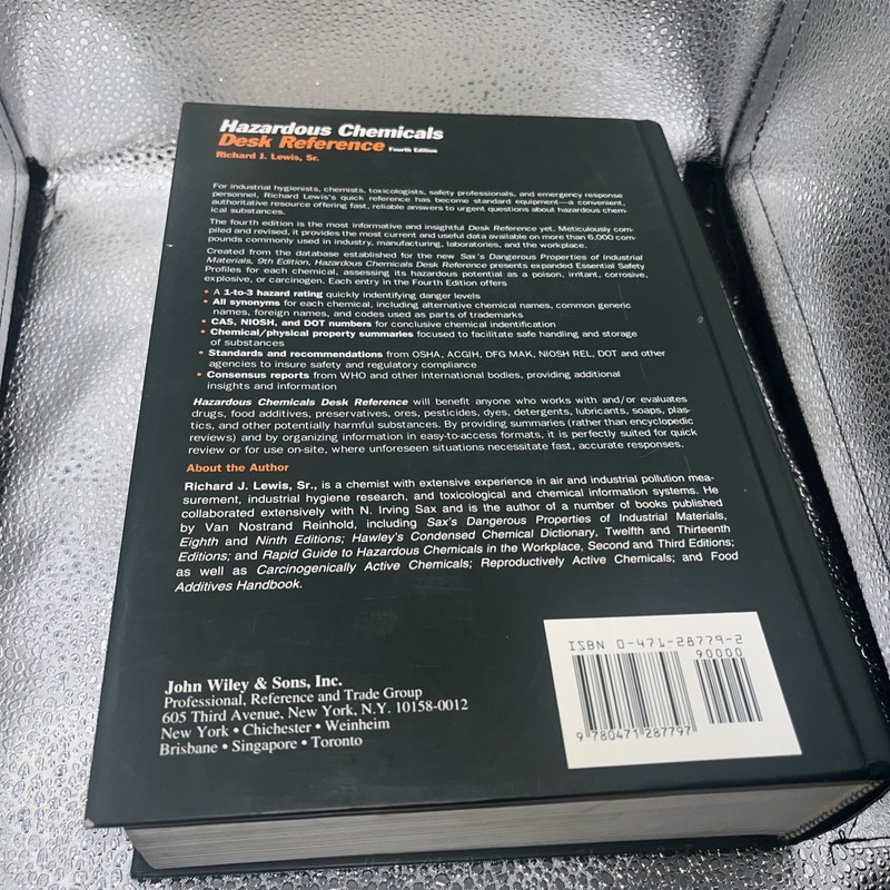 Hazardous Chemicals Desk Reference by Richard J. Lewis Sr. (1996, Hardcover) gallery
