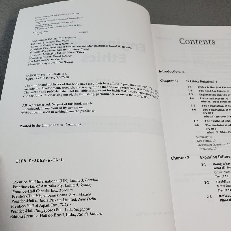Engineer's Toolkit: Engineering Ethics Mitcham Duvall 2000 Prentice Hall gallery