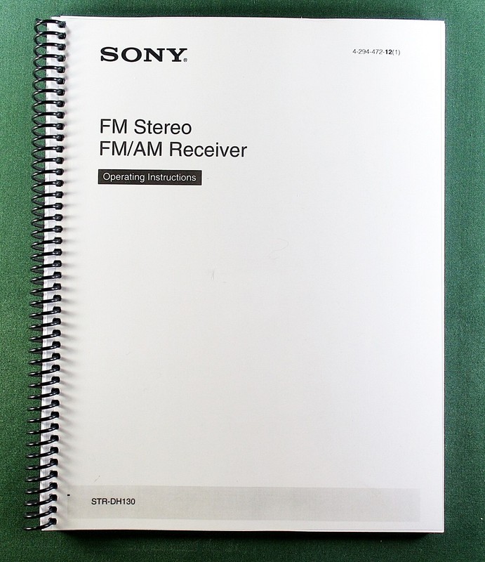 Sony STR-DH130 Instruction Manual: 36 Pages & Protective Covers!
