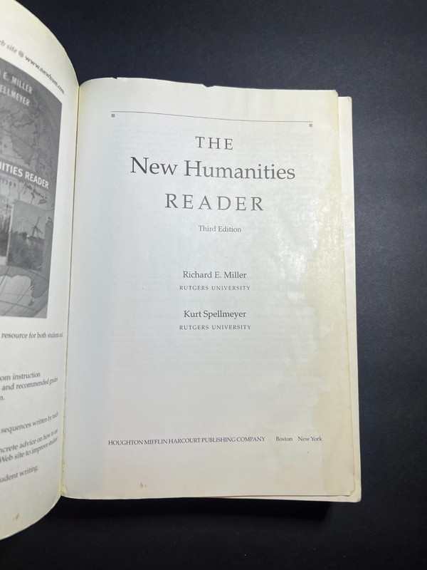 The New Humanities Reader 3rd Edition Book by Richard Miller & Kurt Spellmeyer gallery