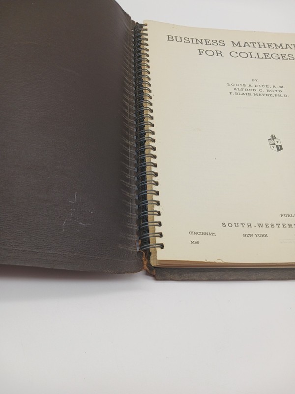 1942 Business Mathematics For Colleges Rice Boyd Mayne Vintage Workbook Textbook gallery