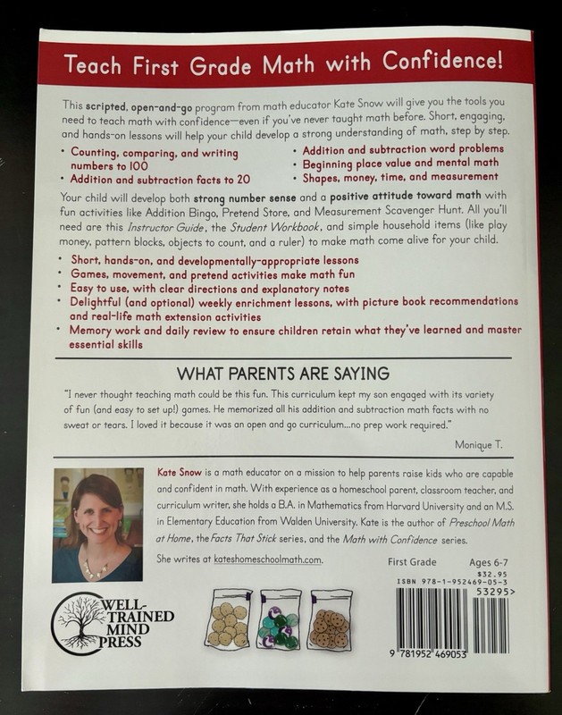 Math with Confidence First Grade Instructor Guide by Kate Snow Well-Trained Mind gallery