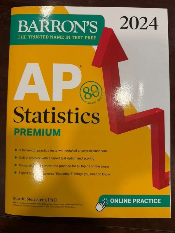 AP Statistics Premium, 2024: 9 Practice Tests + Comprehensive Review + Online
