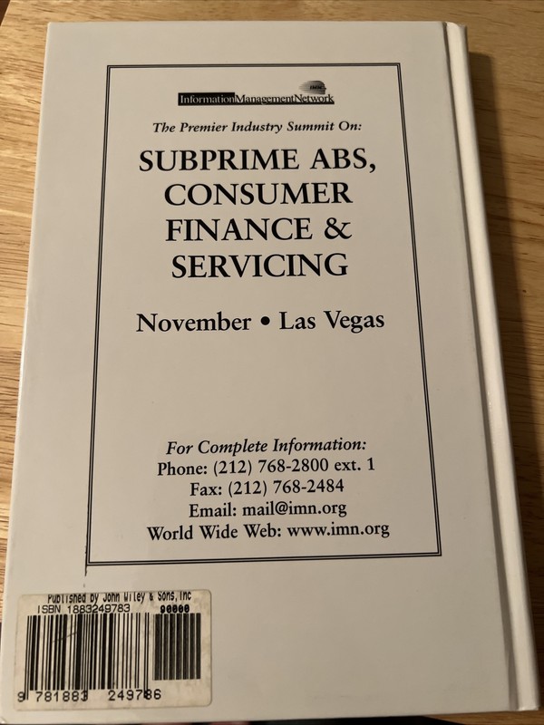 SUBPRIME CONSUMER LENDING By Frank J. Fabozzi & Robert Paul Molay - Hardcover D5 gallery