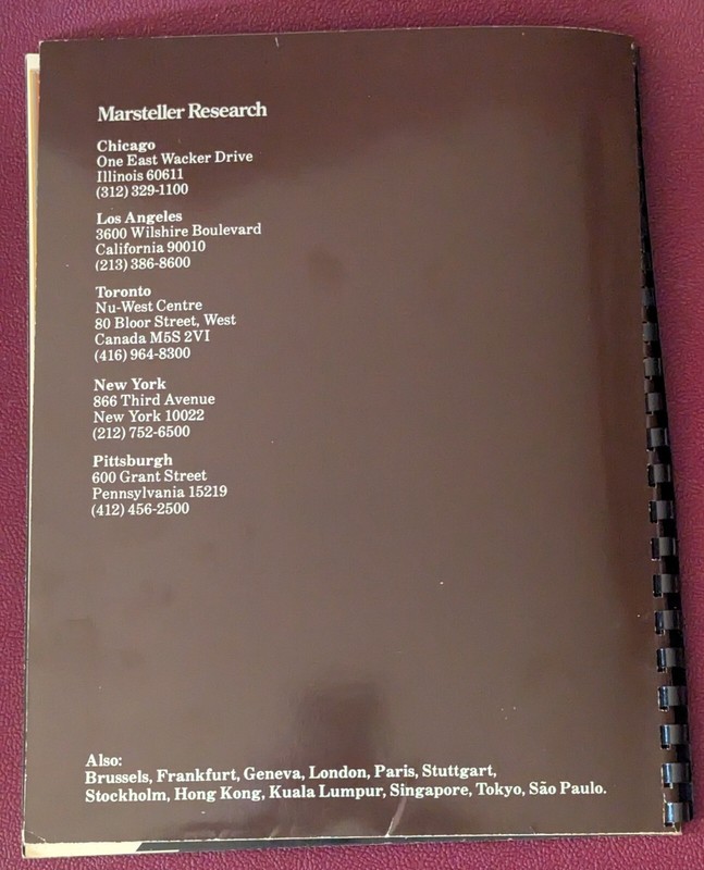 Marsteller Research Marketing Piece From late 1970s early 1980s gallery