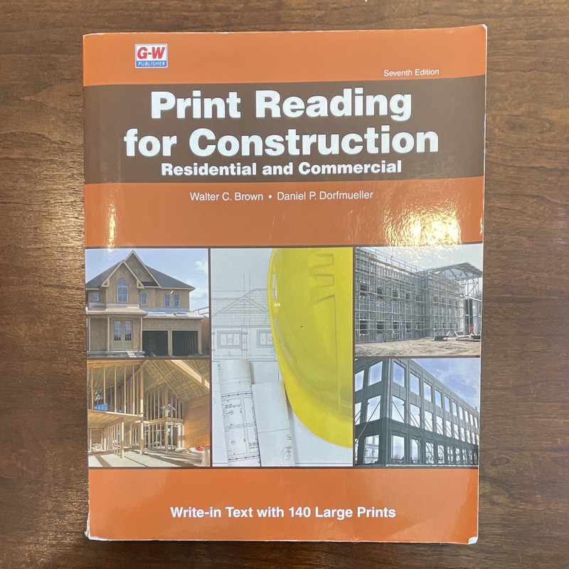 Print Reading for Construction 7th Ed Large Print Paperback Brown & Dorfmueller
