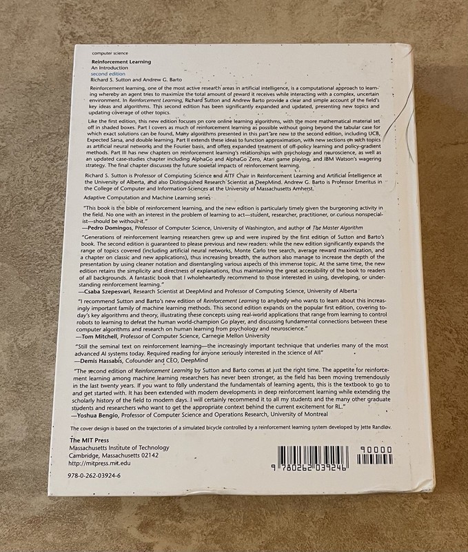 Reinforcement Learning, Second 2nd edition: An Introduction, Sutton & Barto gallery