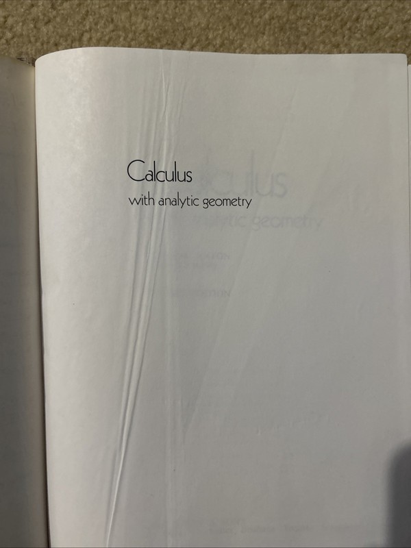Calculus with Analytic Geometry, 2nd Edition by Howard Anton (1984, Hardcover) gallery