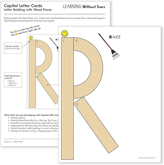 Learning Without Tears Laminated Capital Letter Cards Set- NO wood pieces