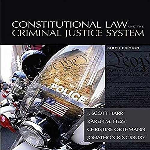 Constitutional Law and the Criminal – Hardcover, by Harr J.; Hess – Acceptable