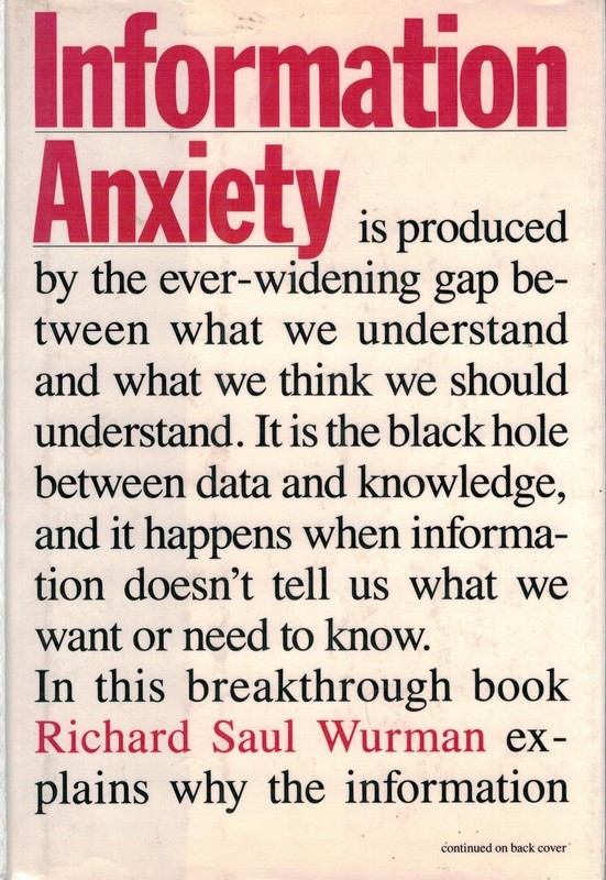 Information Anxiety – Wurman, Richard Saul – Acceptable – See condition note…