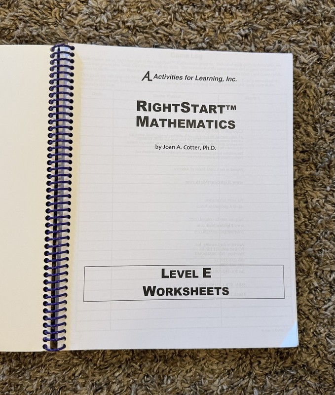 RightStart Mathematics Level E Worksheets 1st Edition By Joan A. Cotter gallery