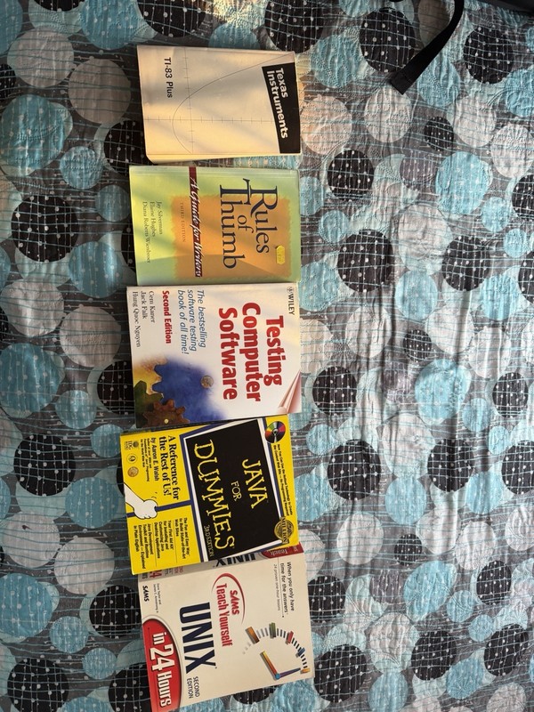 Lot Of 5 Computer Science & Tech Books – Java, Unix, Software Testing + Ti-83