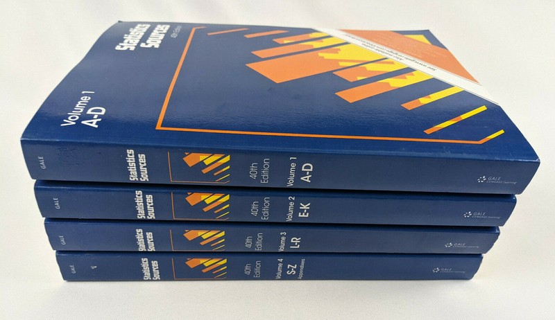 Statistics Sources 40th Edition - Volume 1 2 3 4 - Gale Research Inc gallery