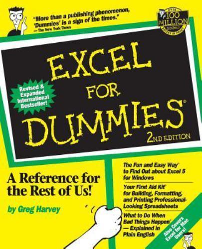 Excel For Dummies by Harvey, Greg, Good Book