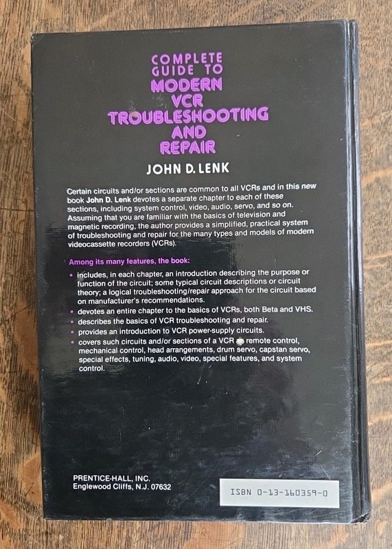 Complete Guide To Modern VCR Troubleshooting And Repair By John D. Lenk 1985 gallery