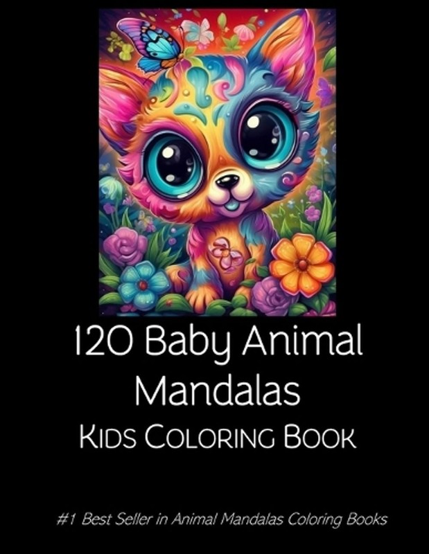 Mandalas Animals Coloring Book 120 Pages by Rosey Press Paperback Book