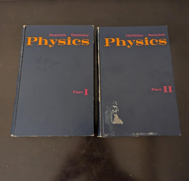 Vintage Halliday & Resnick Physics Hardcover set Part I & II 1960’s Wiley
