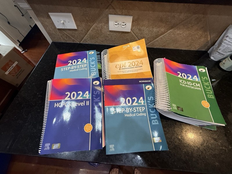 Buck’s 2024 Medical Coding Step + Workbook + HCPCS Level II + ICD-10-CM + CPT