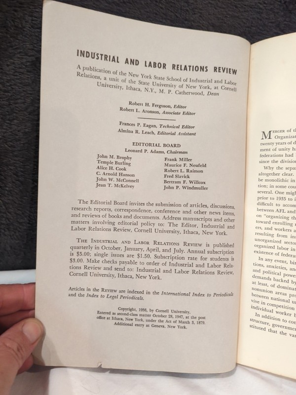 Industrial and Labor Relations Review - PB Vol. 9/ #3 April 1956 AFL-CIO Merger gallery