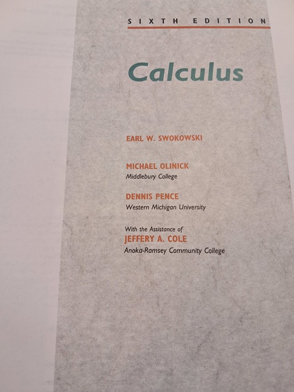 Calculus Sixth Edition Swokowski Olinick Pence Hardcover Textbook Mathematics gallery