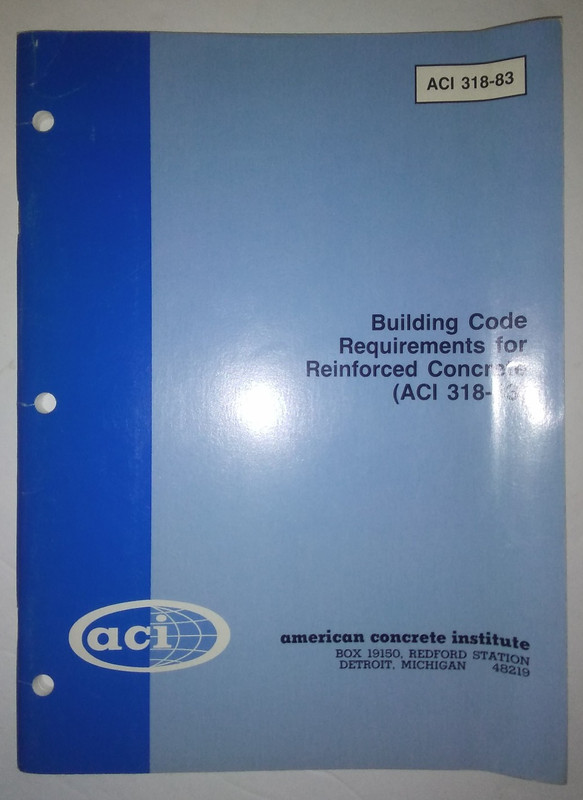 ACI 318‑83 Building Code Requirements for Reinforced Concrete | Paperback