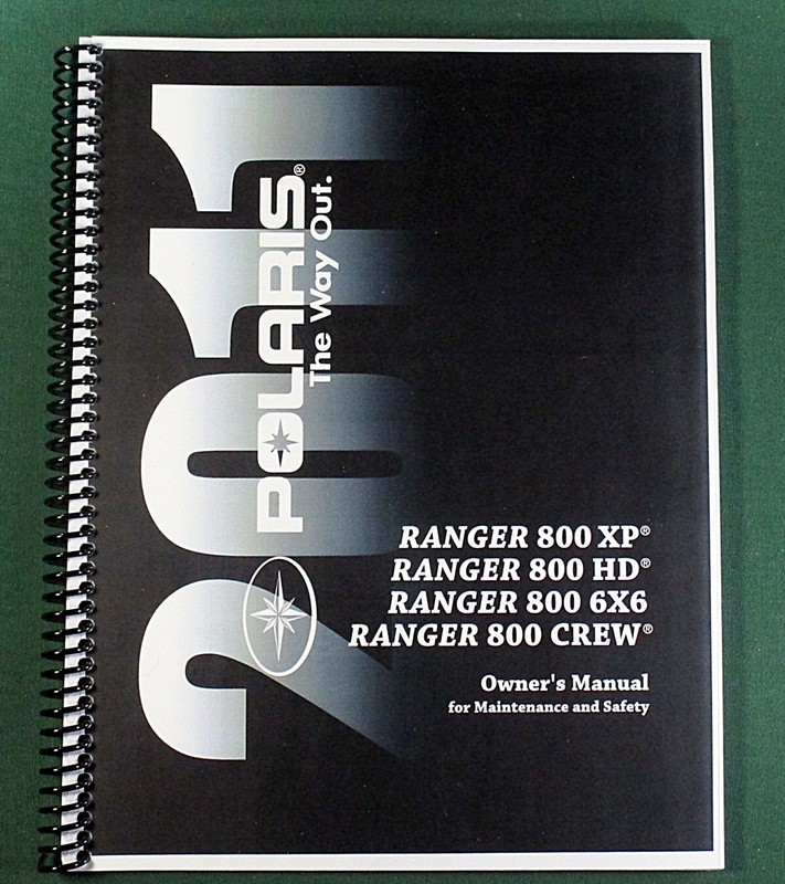 2011 Polaris Ranger 800 6x6 Owner's Manual: 132 Pages & Protective Covers!