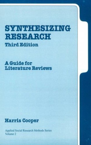 Synthesizing Research: A Guide for Literature Reviews (Applied Socia – VERY GOOD