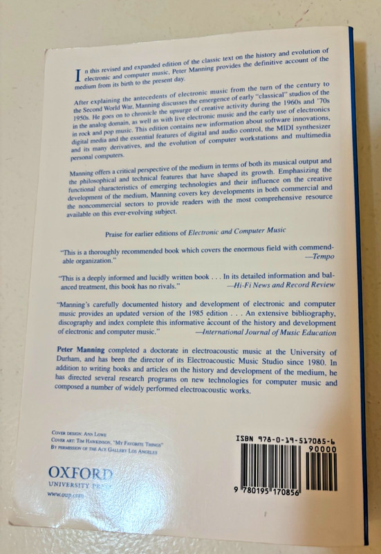 Electronic and Computer Music - Peter Manning Paperback Expanded 2004 gallery