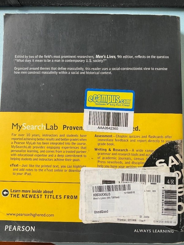 Men's Lives (9th Edition) - Paperback By Kimmel, Michael S. - GOOD gallery