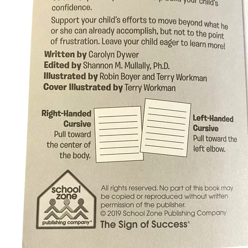 School Zone Cursive Writing Workbook Grades 3 to 4 Ages 8 to 10 I Know It gallery