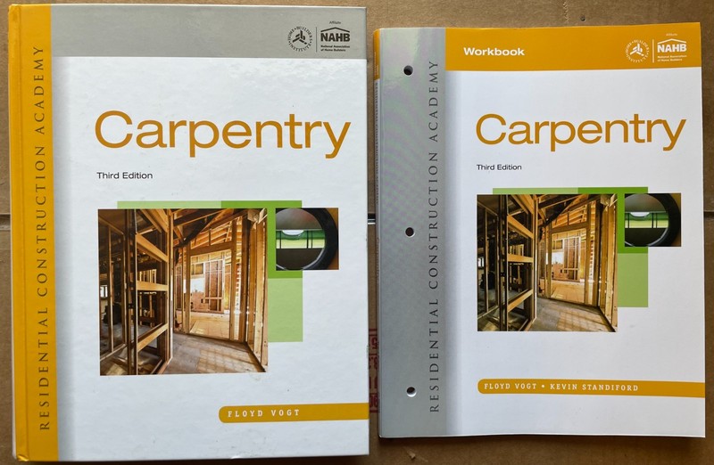 RCA Carpentry 3rd Ed Vogt Textbook + Workbook Bundle Free Shipping