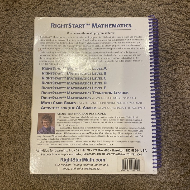 Right Start Mathematics Level E Lessons gallery