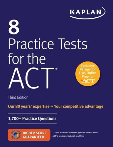 8 Practice Tests For The Act: 1, 70…, Kaplan Test Pre
