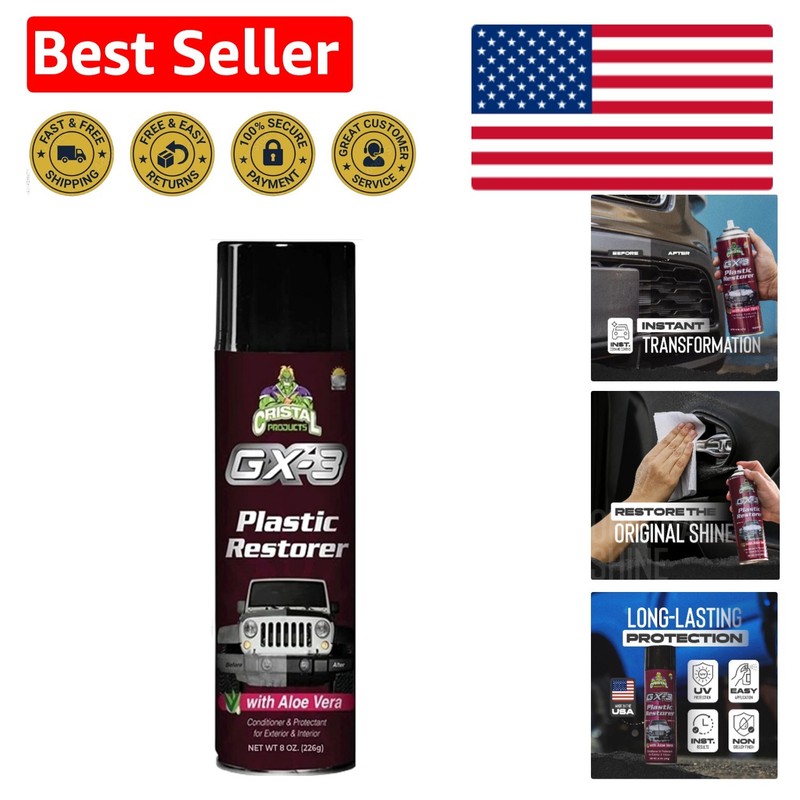 Versatile GX-3 Plastic Restorer - Interior & Exterior 8 fl oz Cleaner with Aloe