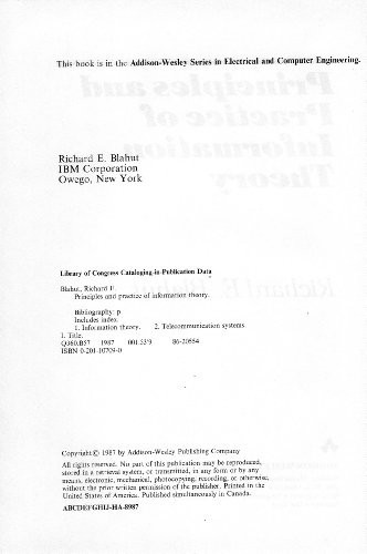 Principles and Practice of Informat…, Blahut, Richard