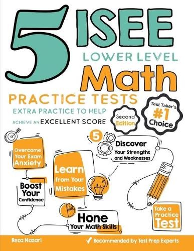 Reza Nazari 5 ISEE Lower Level Math Practice Tests (Paperback)
