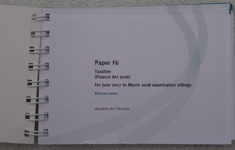 KAPLAN ACCA PAPER F6 POCKET NOTES (TAXATION) 2017/18. ACCOUNTANCY EXAM.232 pages gallery