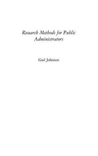 Brand Praeger 56465 Research Methods for Public Administrators