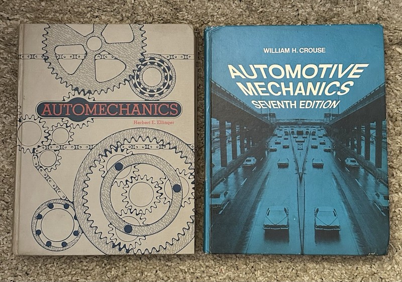 Lot Of 2 Vtg 1972/1975 Automechanics/Automotive Mechanics Hardcover Textbooks
