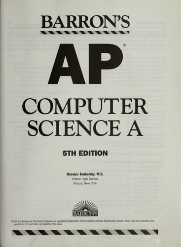 Barron’s AP Computer Science A, Teukolsky M.S., Roselyn, Good Book